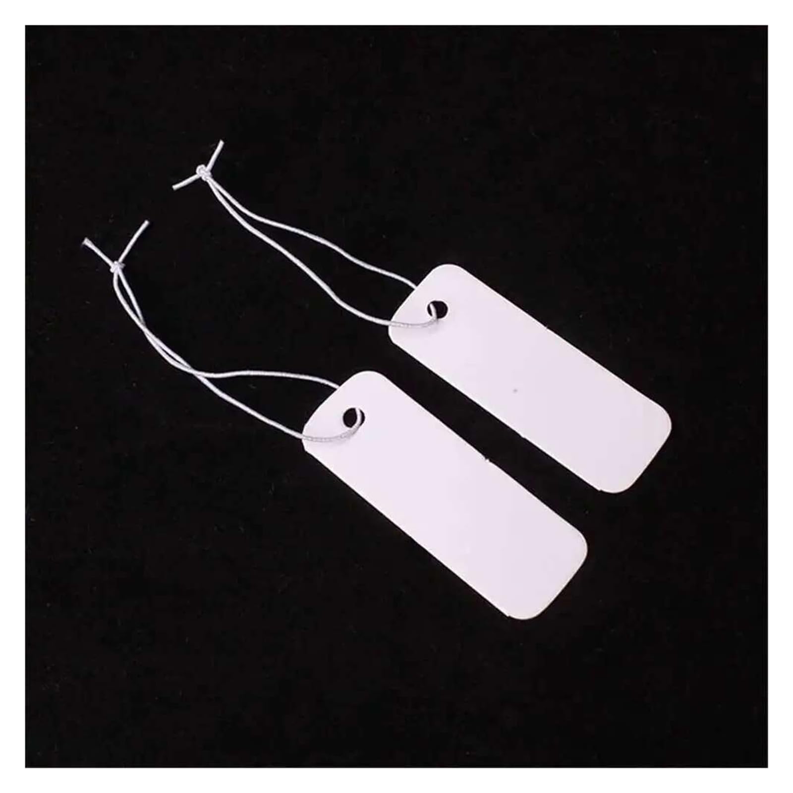 Preisschilder mit Schnur, 500 Stück, 4 x 2 cm, Papier-Preiskarten, Schnur, Etiketten, Blanko-Etikett, Schmuck, Display-Karte, Paket, Hängeetikett für Display-Preis