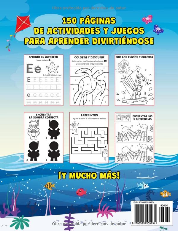 Miniatura 2 de VACACIONES! LIBRO PREESCOLAR 3-6 AÑOS Ejercicios educativos para niños, escribir letras y números, repasar líneas y formas, enigmas y juegos, ...