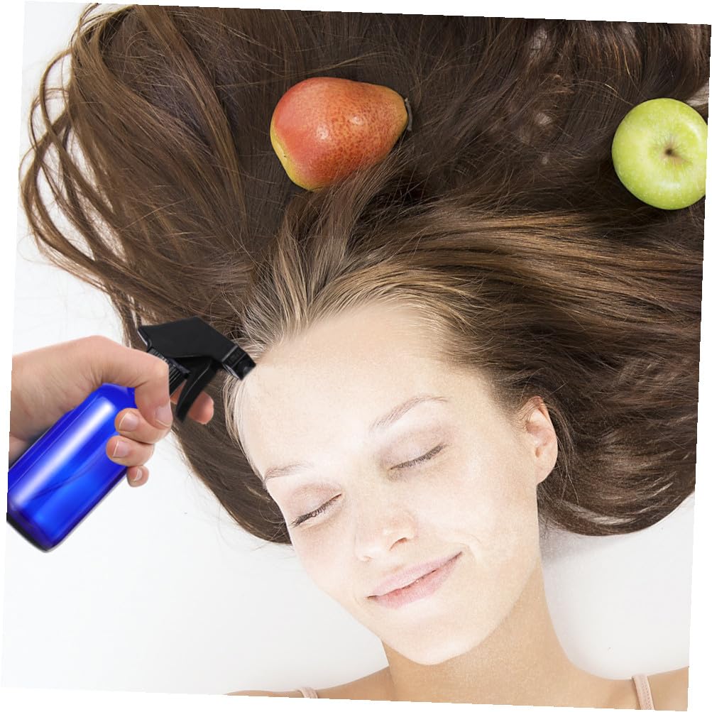 Homoyoyo Nachfüllbare Glas Sprühflasche 250ml Blau für Reisen Tragbares Reisesprühgerät mit Zerstäuber und 4 Kappen für Parfüm und Make Up Wasser