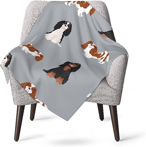 Manta de bebé para niños y niñas, Cavalier King Charles Spaniel, abrigos mixtos para perro, gris, súper suave, manta de felpa de micro forro polar