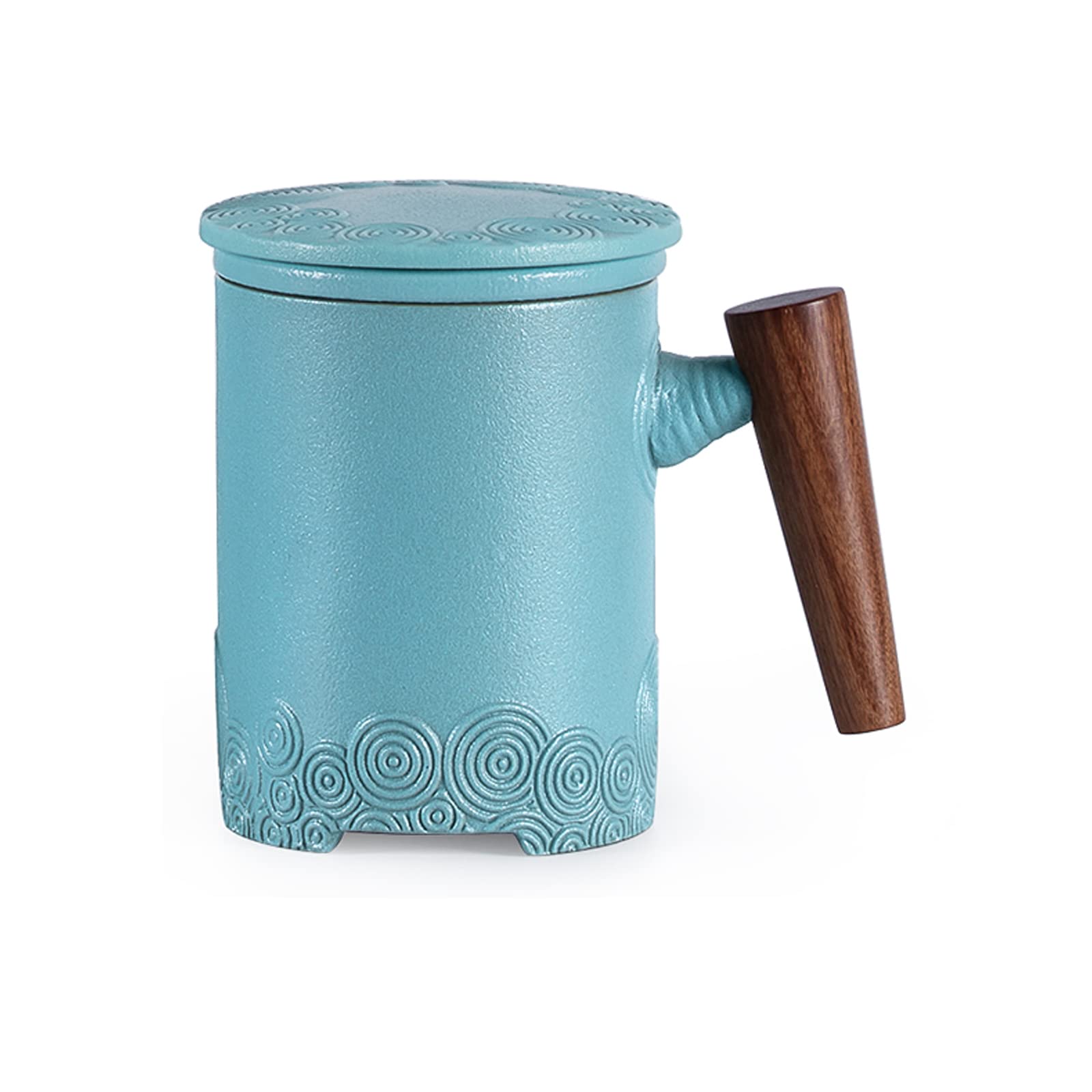Orientalny ceramiczny zestaw do herbaty Zestaw czajniczków Ceramiczne filiżanki do herbaty z zaparzaczem i pokrywką, Kubek z zaparzaczem, Kubek z sitkiem do herbaty, Ceramiczny kubek do zaparzania her