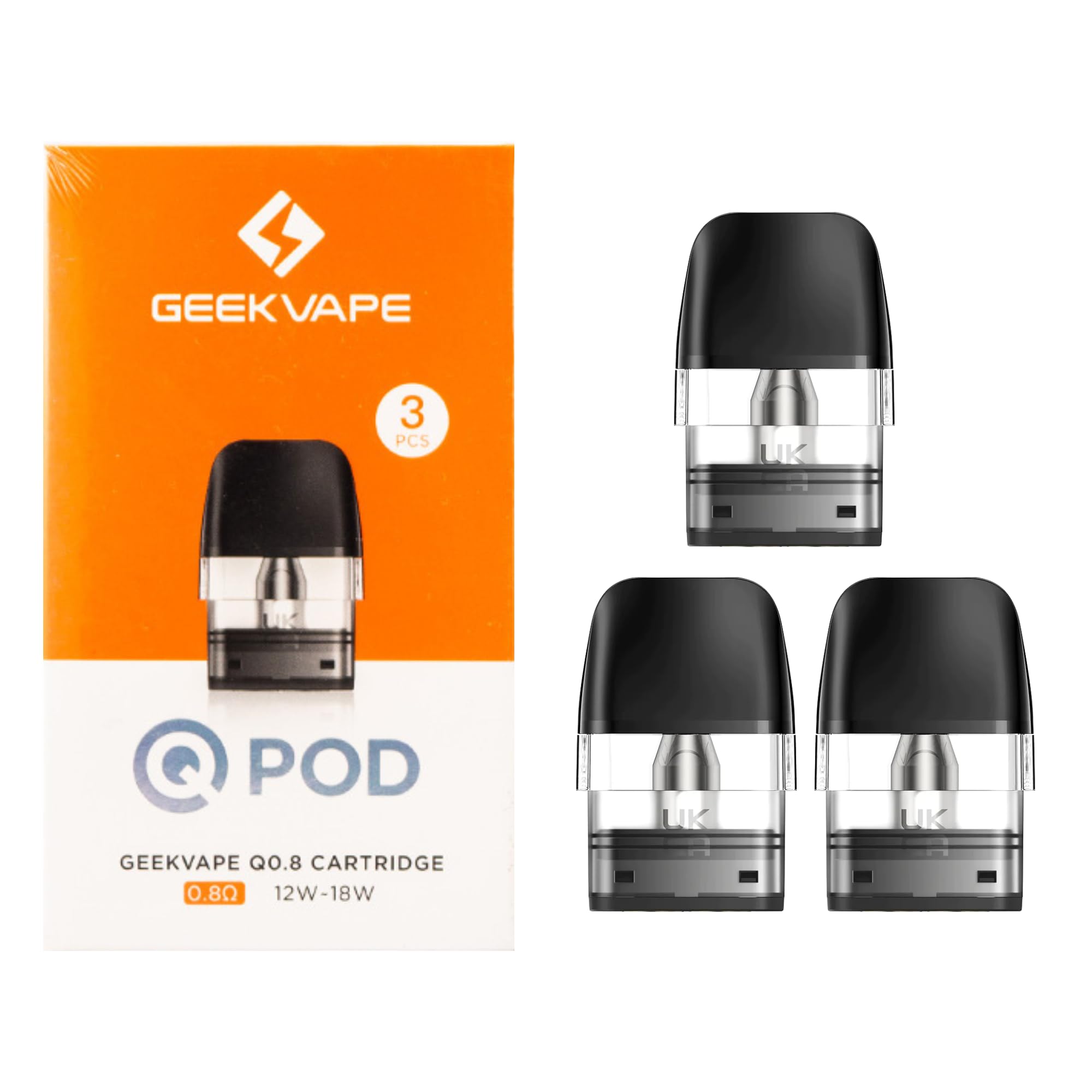 Sonder Q Pods 0.8 for Geekvape Sonder Kits Vape Pods E Cigarettes Pod Sonder Vape Kit, Sonder Q Refillable Pod 2ml Cartridge Wenax, No Nicotine, 3 pack 0.8ohm