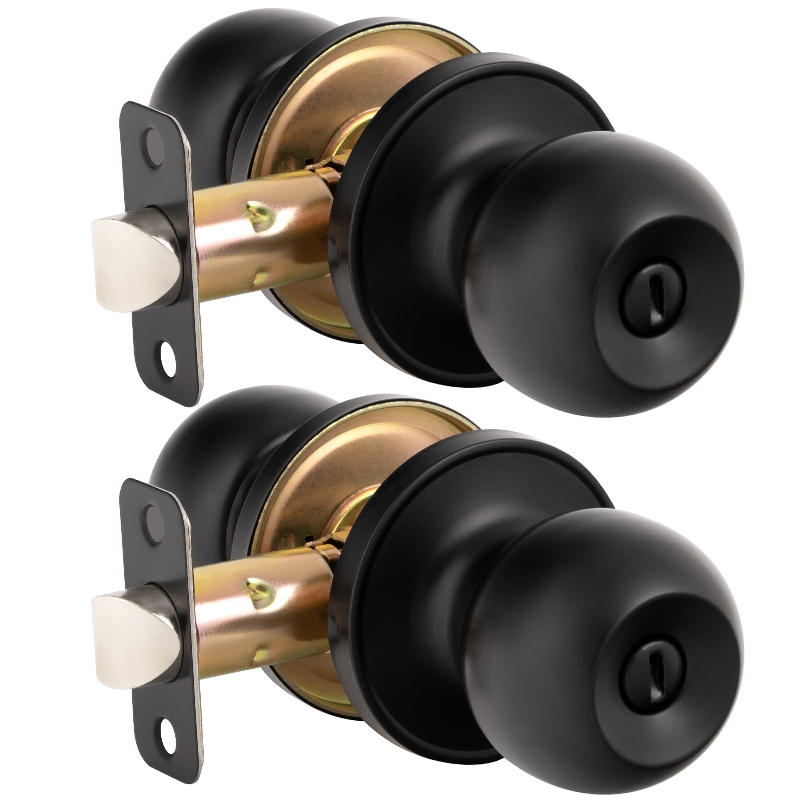 Privacy Door Knobs with Lock - 2 Pack Satin Nickel -17 Privacy Door Knobs with Lock - 2 Pack Satin Nickel -17