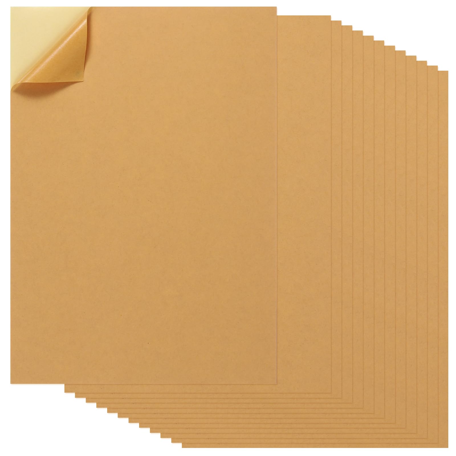 PATIKIL 20Pcs Full Sheet Label Sticker Paper, A4 Shipping Labels Matte Colored Adhesive Printable Sticker Paper for Inkjet Laser Printer Printing, Light Brown