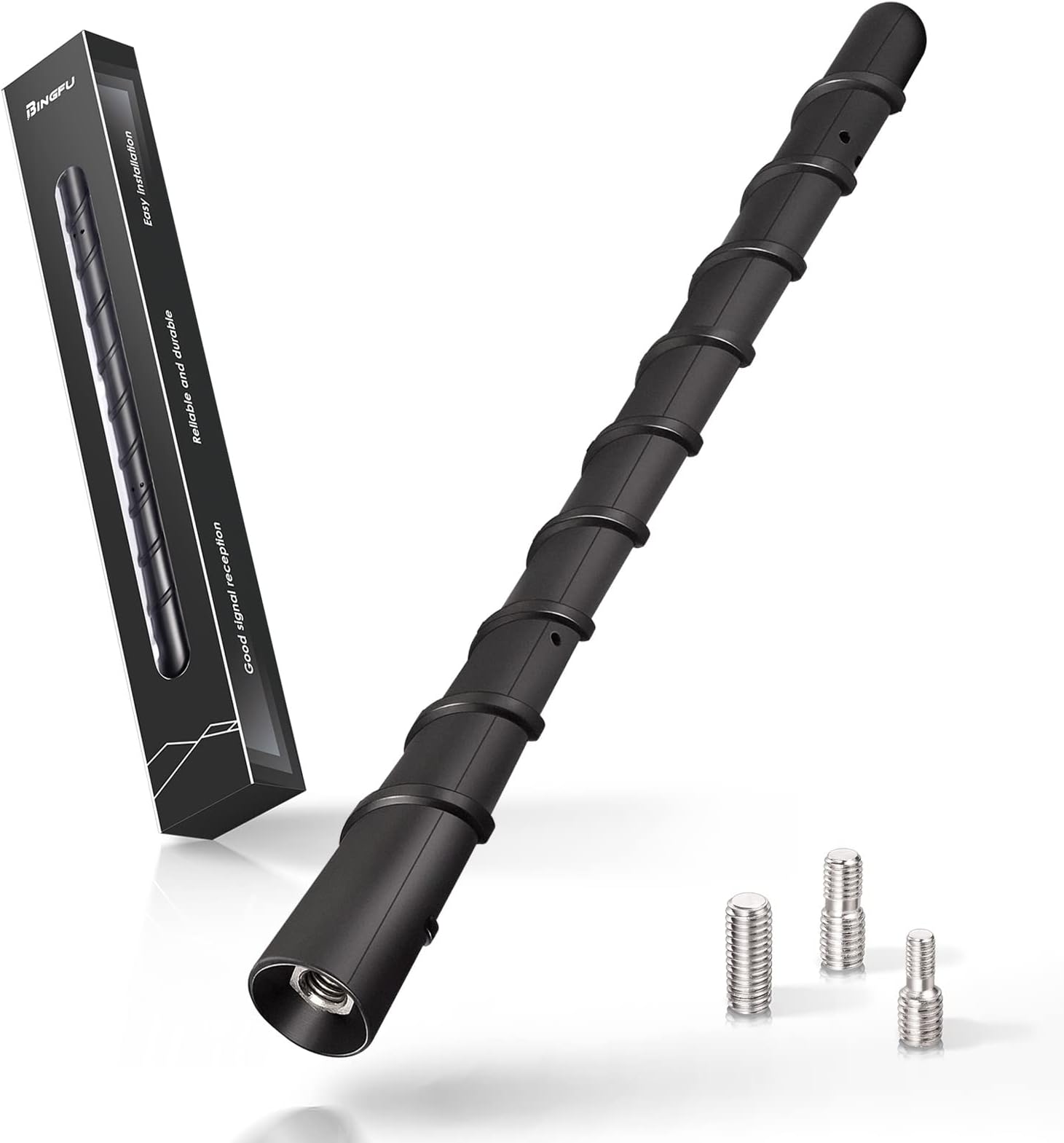 Bingfu DAB Car Antenna Universal Car Roof Radio Aerial Short 18cm Rod Aerial Replacement for Vehicle Truck Radio with Compact, Stylish Design and Strong FM/DAB Signal Strength
