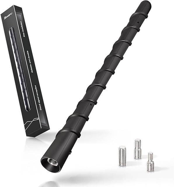 Bingfu Car Antenna Universal Car Roof Aerial Car Radio Rod Antenna Short 18cm Vehicle Rubber Antenna Mast Car Truck Antenna Replacement AM & FM reception