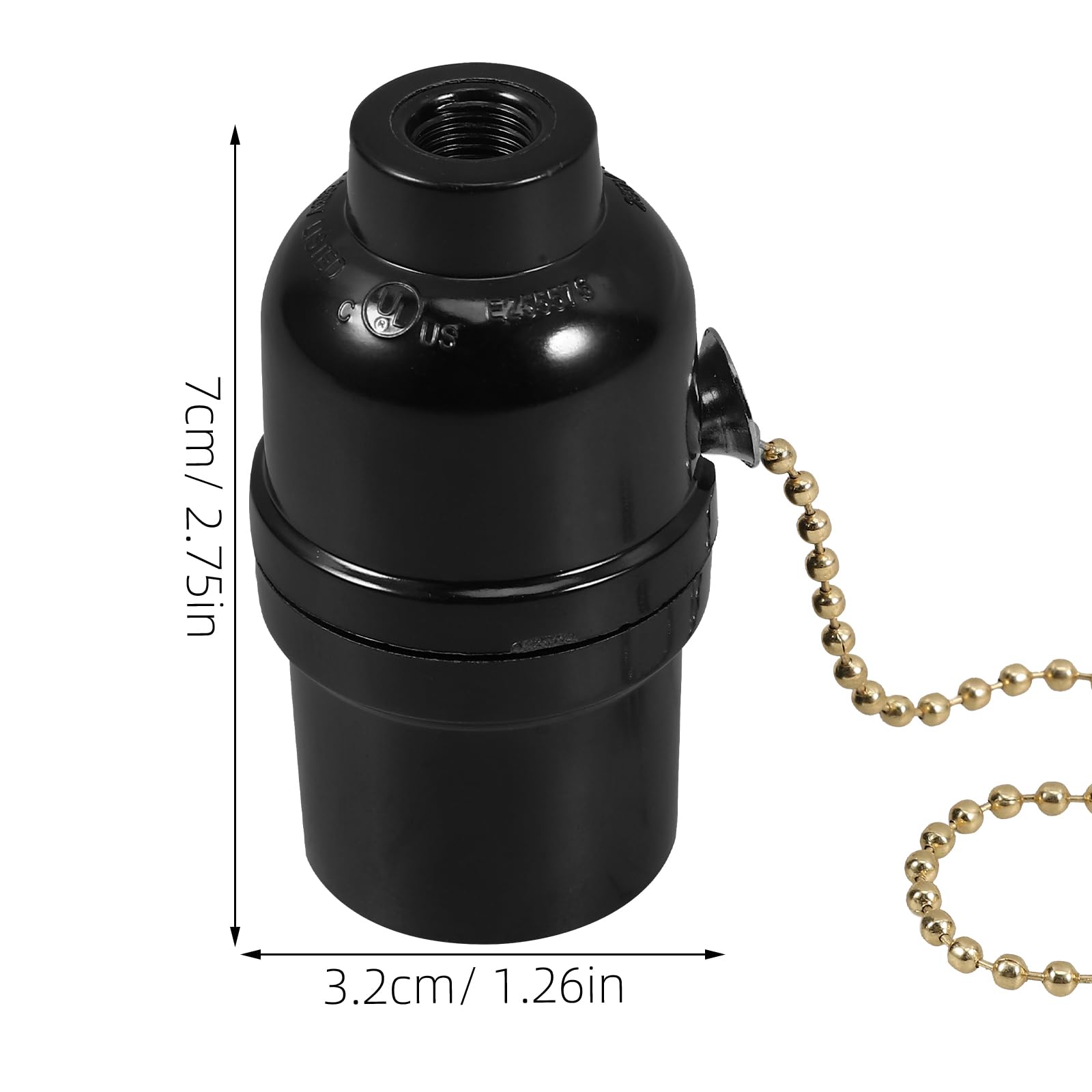 OSALADI E27 Lamp Holder with Pull Chain Ceiling and Desk Lamp Base with Pull Switch Convenient Holder for Indoor Lighting Accessories - Image 2