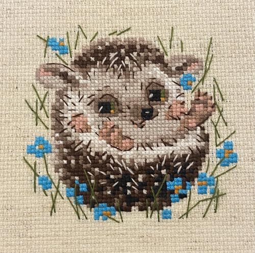Image of RIOLIS R1753 Little Hedgehog Counted Cross Stitch Kit 5.12 x 5.12 in