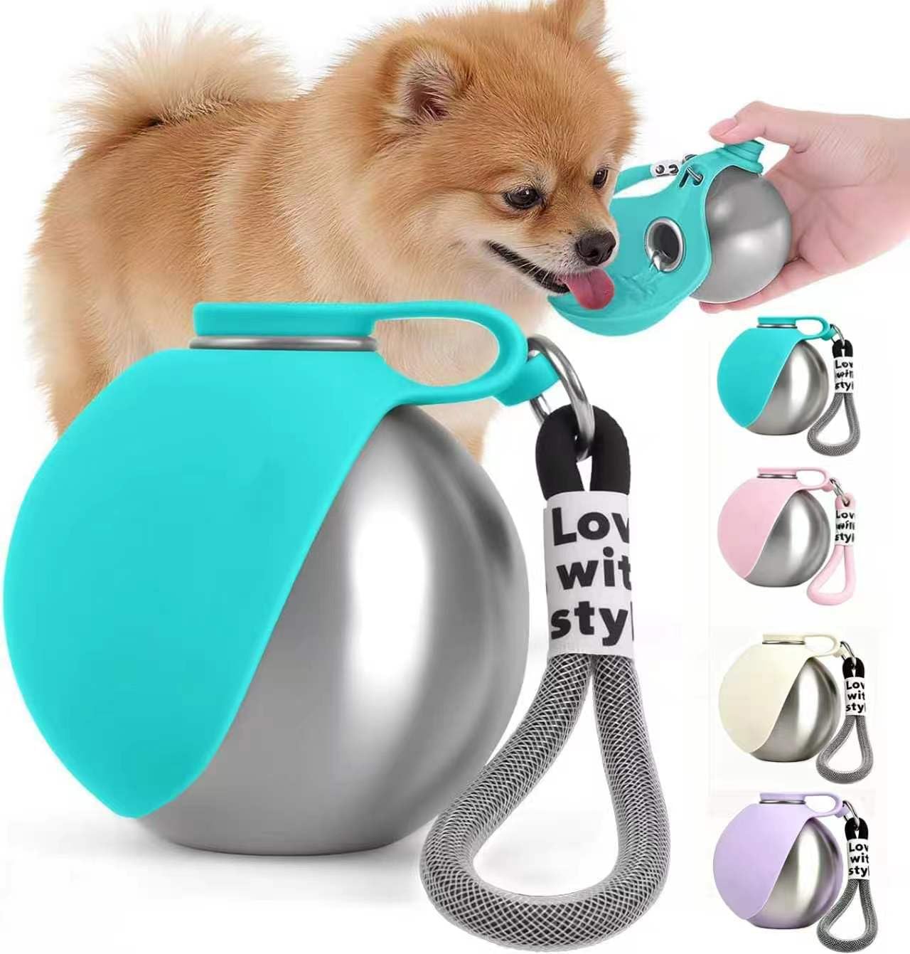 Bebedero Perro Portatil, Botella Agua Perro De 285 Ml, Botella De Agua para Perros A Prueba De Fugas, DiseñO De Silicona Plegable, Ideal para Pasear Al Perro Y Viajar