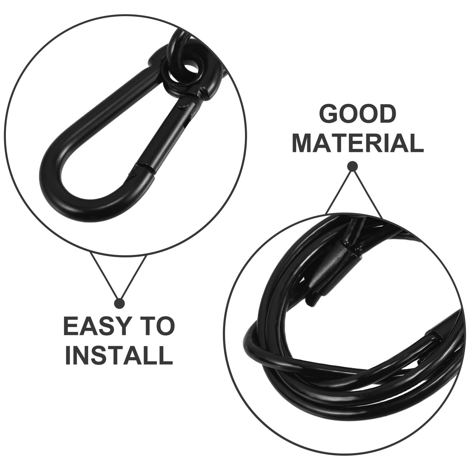 Kisangel Cavo Di Sicurezza in Acciaio 4mm x 800mm Nero Per Luci Da Palcoscenico, Set Da 10 Pezzi Capacità Carico 50 Kg, Accessori Per Illuminazione Scenica Affidabili e Resistenti