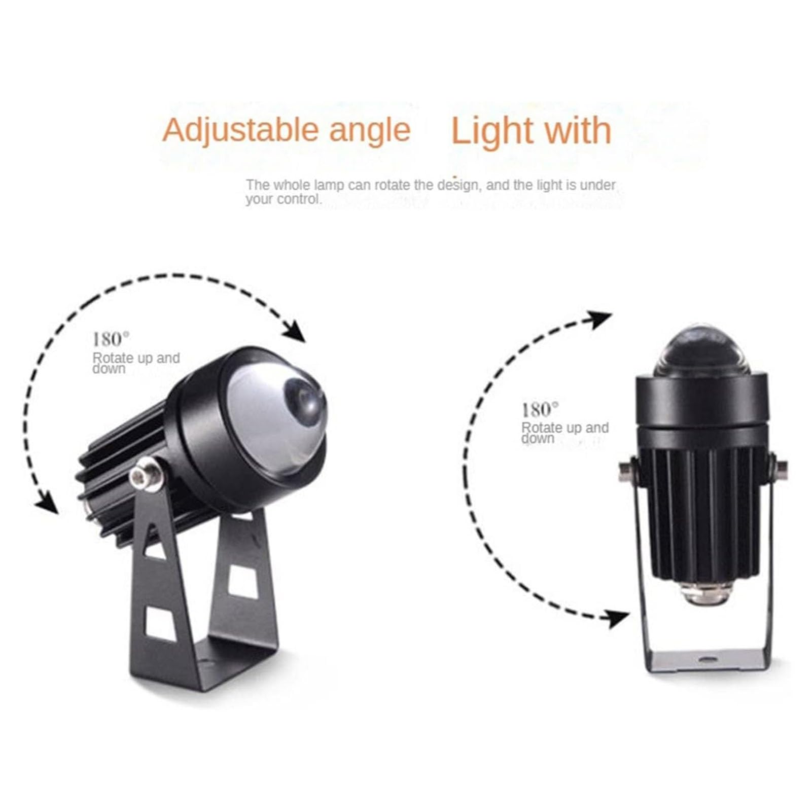2 szt. Zewnętrzny reflektor LED do zabudowy, kinkiet 5 W, oświetlenie krajobrazu, wodoodporny reflektor z wąską wiązką, IP65, do ogrodu, na podwórko, trawnik (biały)