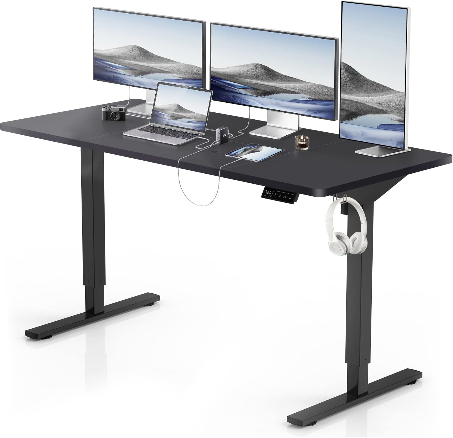 Devoko Standing Desk 160x60cm Height Adjustable Desk Sit Stand up Table ...