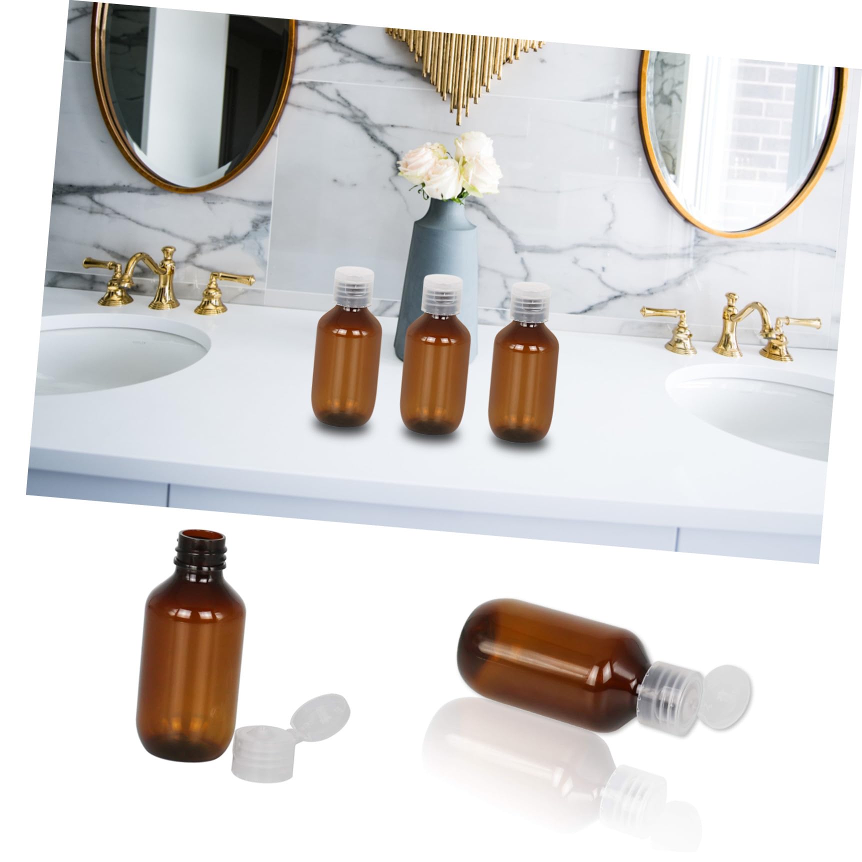 minkissy 32piezas Botellas De Maquillaje De Viaje Rellenables para Cosméticos y Lociones Contenedores Prácticos y Portátiles para Viajes y Transparente