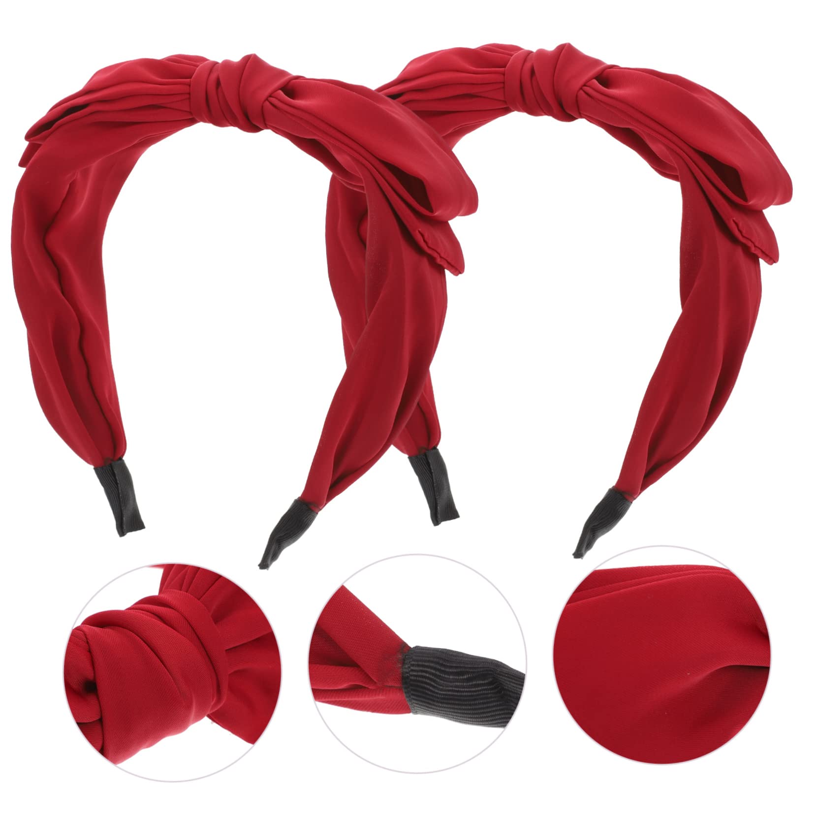 FRCOLOR 8 Piezas diadema con lazo diademas de lazo de navidad diadema versátil lazos rojos chica coleteros scrunchies Decoración del cabello de las mujeres. diademas anchas tela