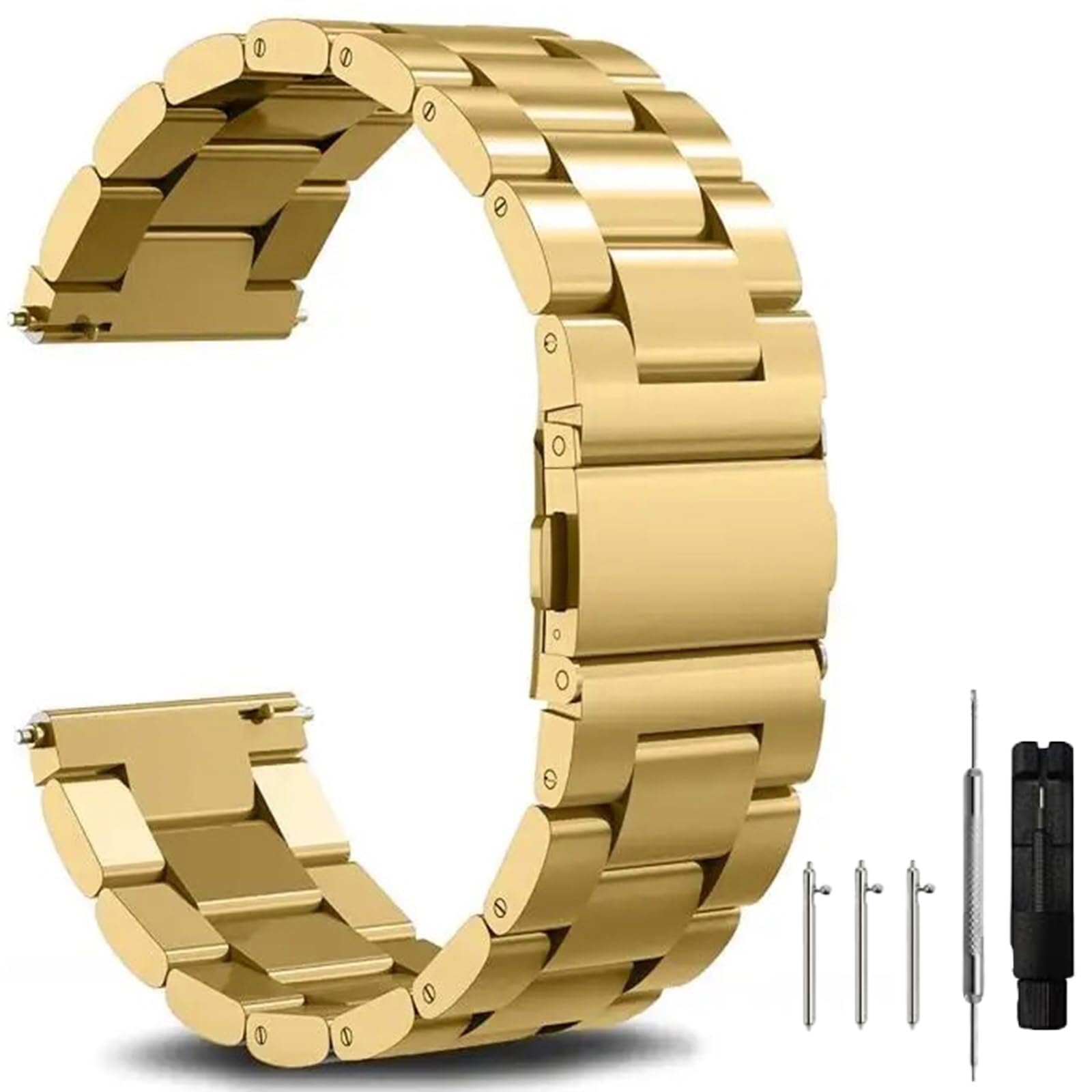 Correa de reloj de acero inoxidable de liberación rápida de metal cepillado mate de 18 mm, 20 mm, 22 mm, correa de repuesto para reloj inteligente para hombres y mujeres