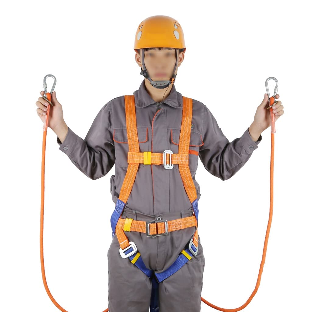SwaYve Cinturón de Arnés de Detención de Caídas, Kit de Arnés de Seguridad para Escalada, Equipo de Cinturón de Protección Contra Caídas de Cuerpo Completo/Style 2