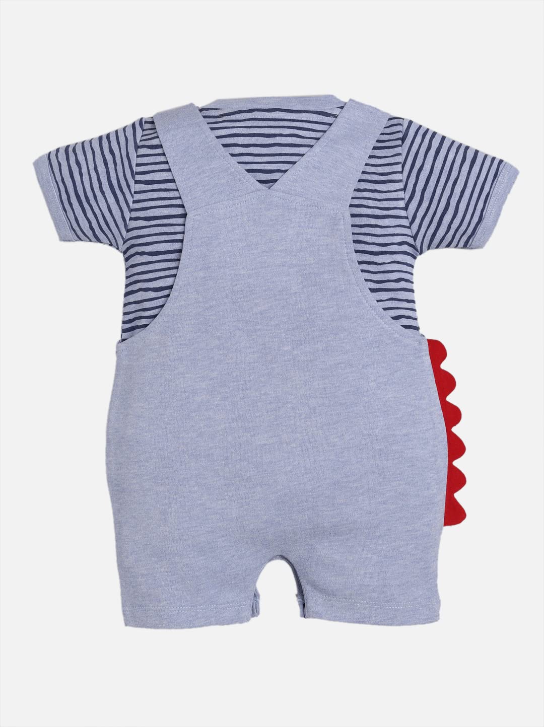 BABY GO - Mameluco de manga corta de algodón estilo Dungaree para bebés y niños | Bonito mono a rayas con botones a presión | Body de verano para recién nacido
