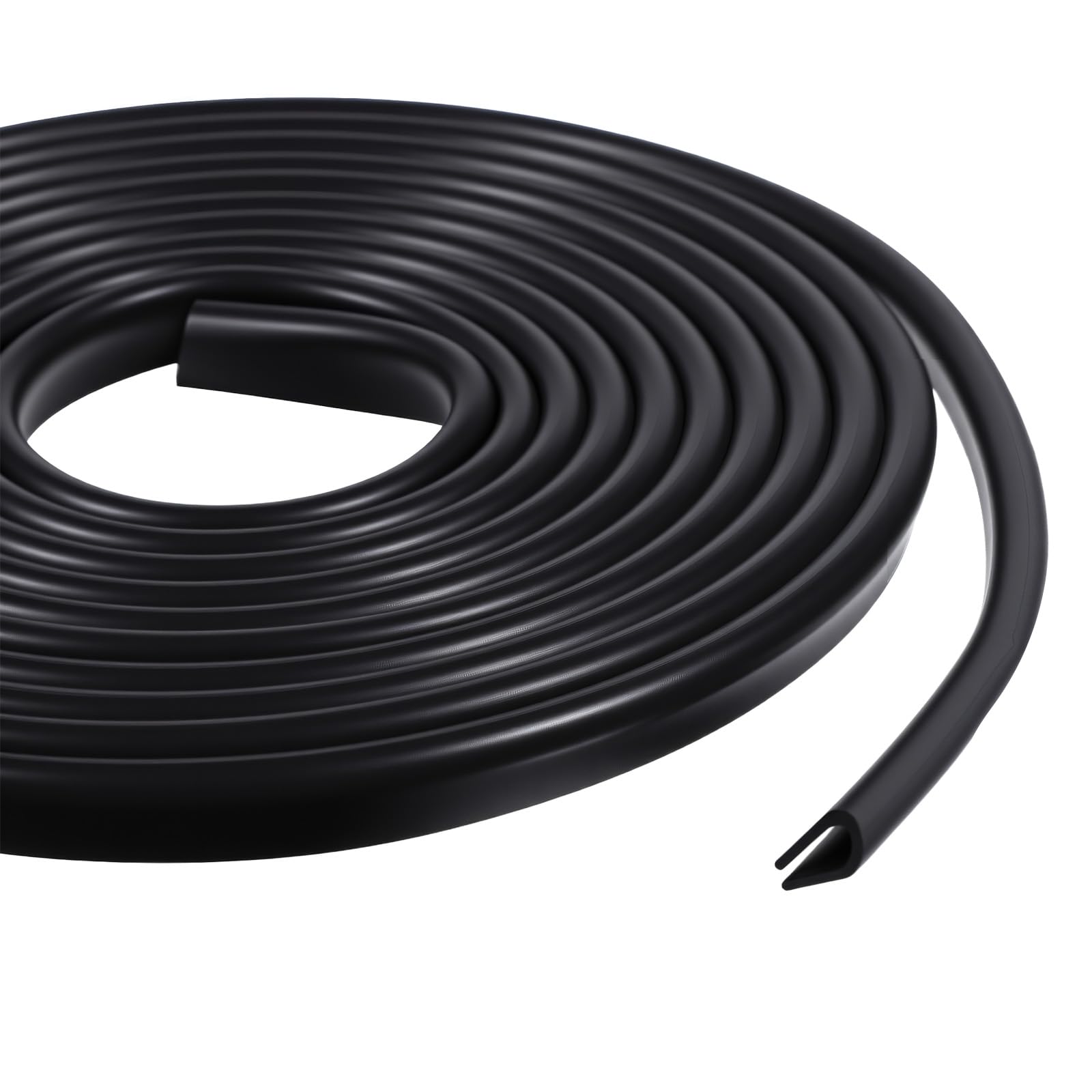Photo 1 of 10ft/3m Rubber Edge Trim Guard, 1/8" U Channel Rubber Door Edge Seal Strip, Flexible Crash Protector Sheet Metal Guards for Car Doors Hatches Table Corners Steel Plates Glass (Black)