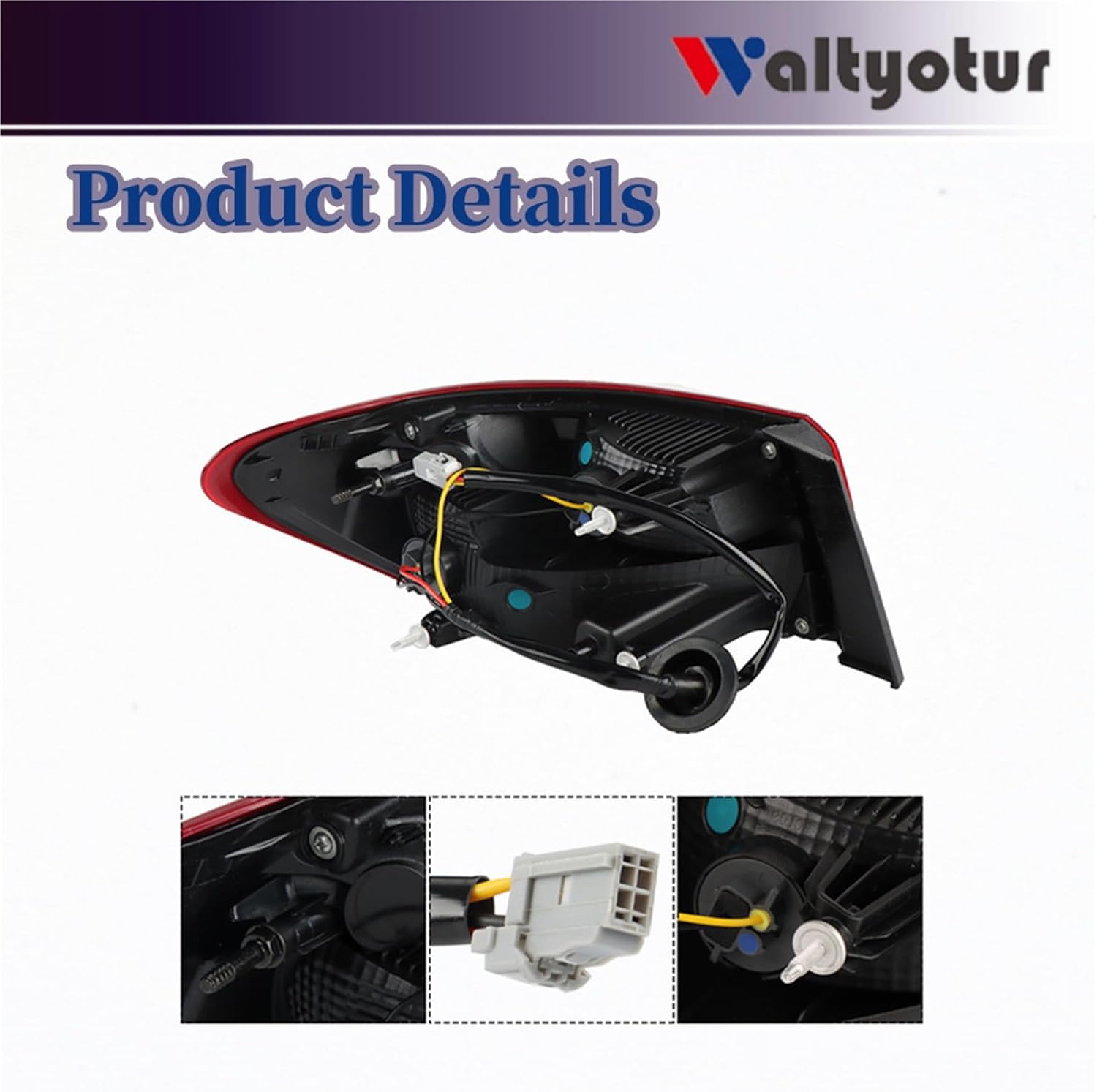 waltyotur Tail Lights Rear Reverse Light Accembly Replacement for 2016-2021 Malibu Passenger Right RH Side Halogen Replacement for GM2805122 84132377