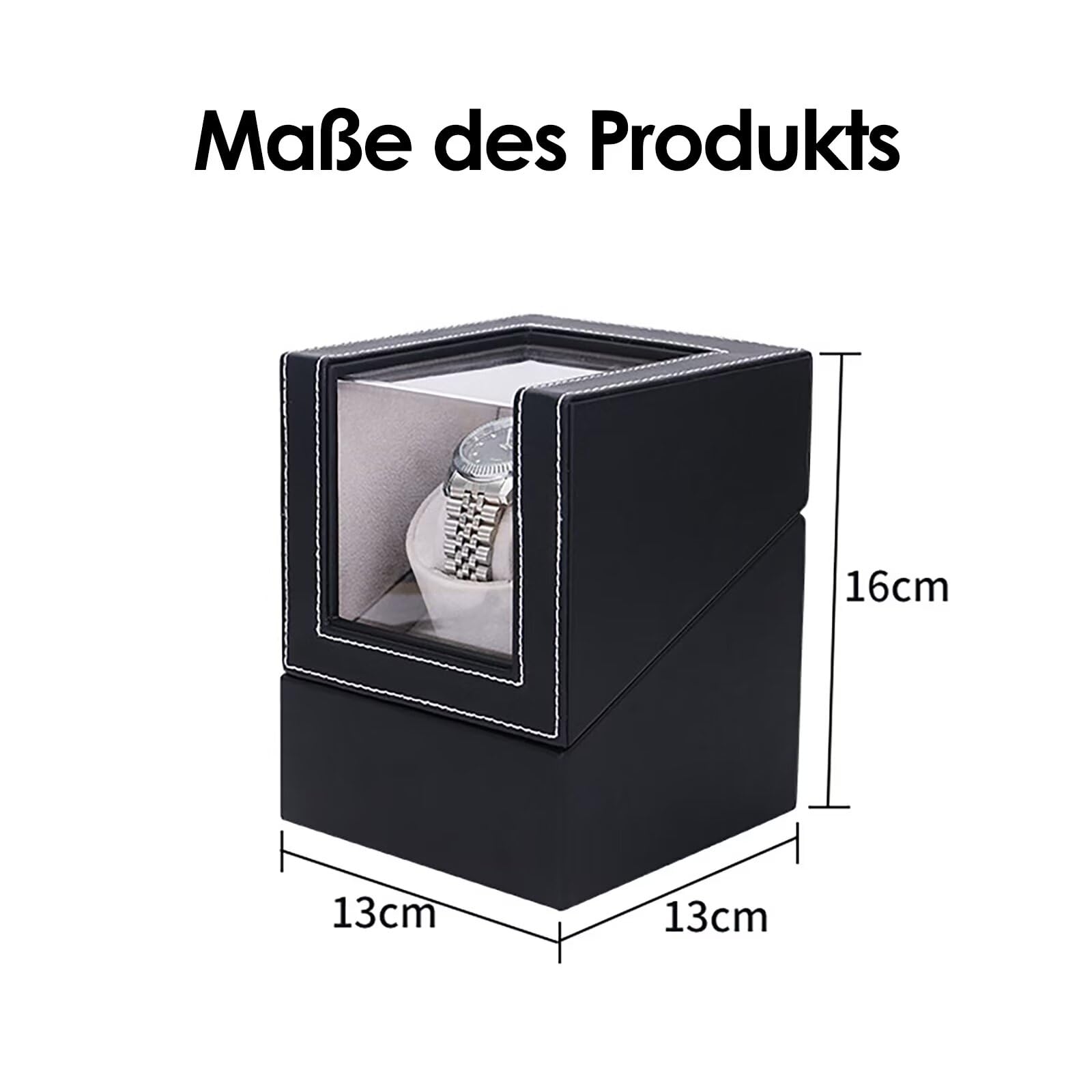 Uhrenbeweger Box Automatik Uhrenbeweger Watch Winder luxuriöser Uhrendreher Automatischer Uhrenbeweger 1 Uhr leise Uhren Bewegungsgerät Uhrenbeweger für Automatikuhr Batteriebetrieben oder Netzteil