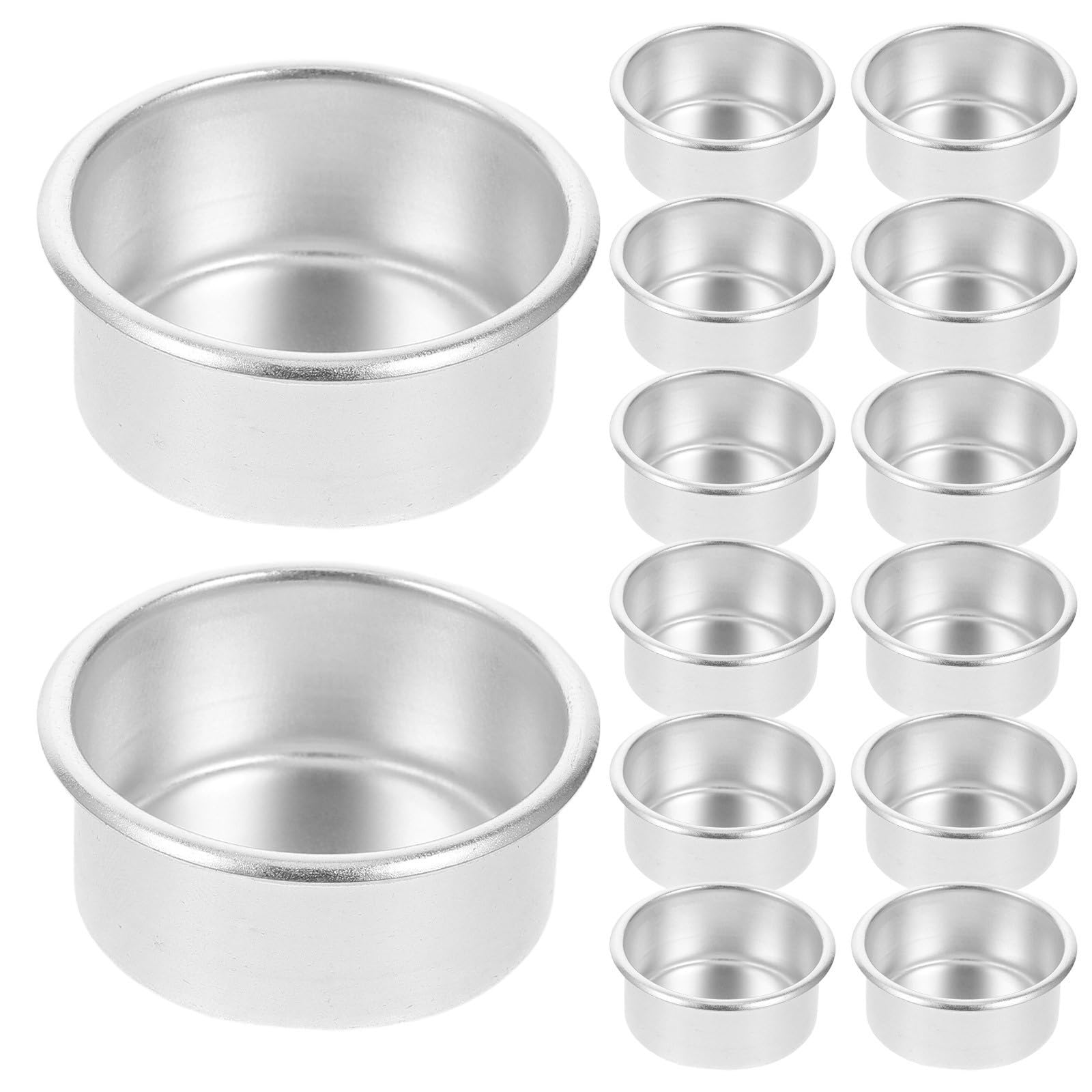 Toyvian 100 Unidades Copa de Vela Vacía de Aluminio Plata, Redonda para