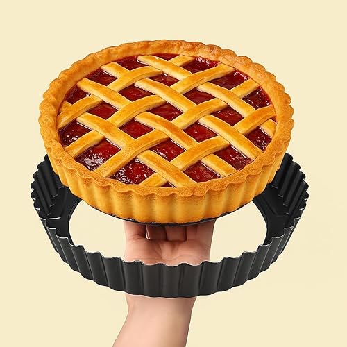 9.5 Inch Tart Pan 2.2 Inch Deep, Non-Stick Round Quiche