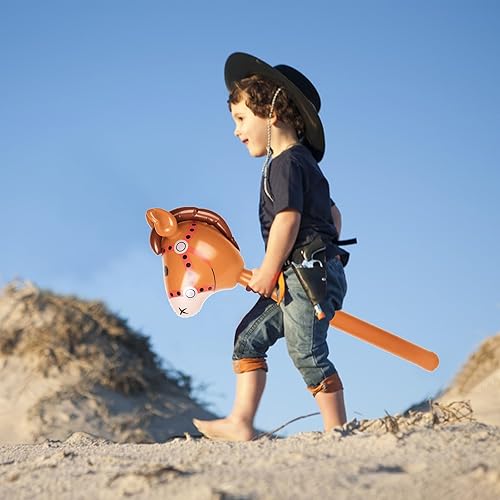 Miniatura 5 de Palo inflable de caballo inflable con cabeza de caballo, globo divertido de palo de caballo de palo para Halloween, fiesta de cumpleaños,