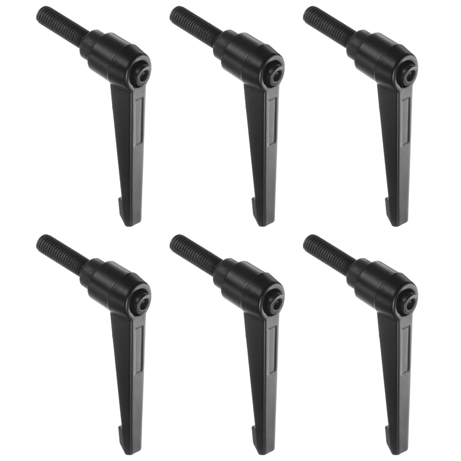 TA-VIGOR 6Pcs Adjustable Clamping Lever Handles, M10 x 32mm Locking Quick Release Push Button Ratchet Screw Knobs, Aluminum Alloy Male Thread Stud Bolts Handle for Machinery & Equipment