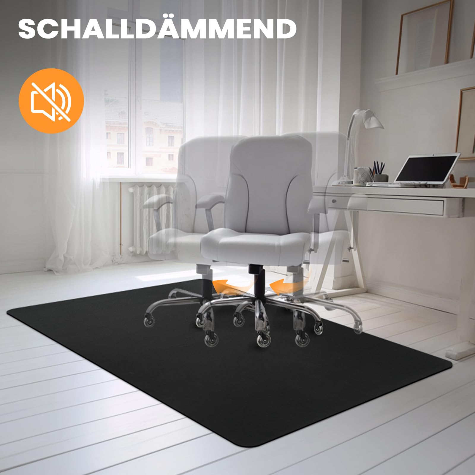 COSYLAND Bürostuhlmatte 120x90cm - Bodenschutz Für Hartholzböden, Rutschfest, Dunkelgrau