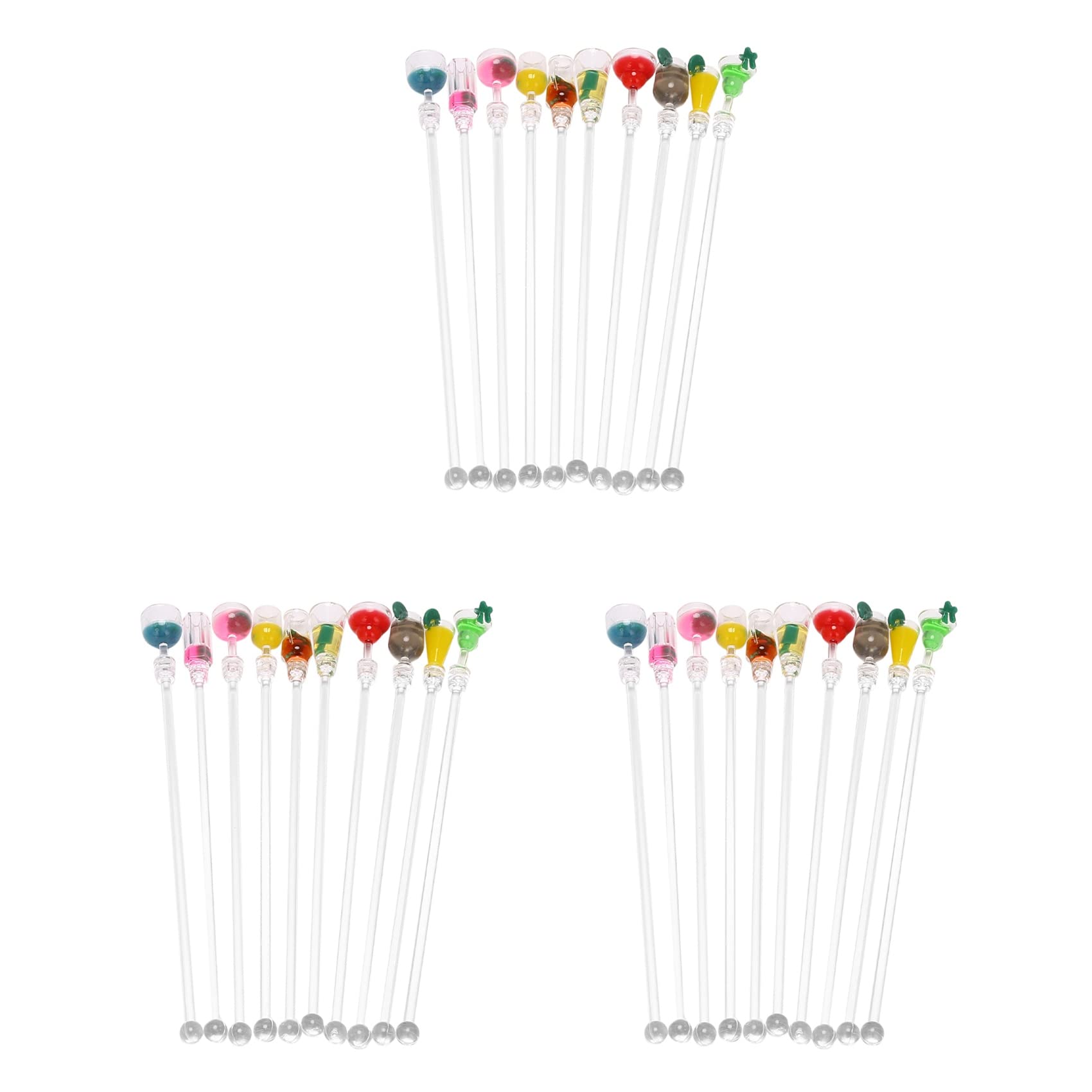 Hndhbfgrt 30Pcs Cocktail Stirrer Drink Mixing Stick Set Acrylic Cocktail Mixer Blender Bar Supplies Swizzle Stirrer