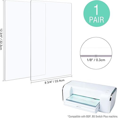 Miniatura 2 de 2 unidades1 par de almohadillas de corte compatibles con máquina de troquelado BSP y BS Switch Plus, placas de corte de plástico de policarbonato