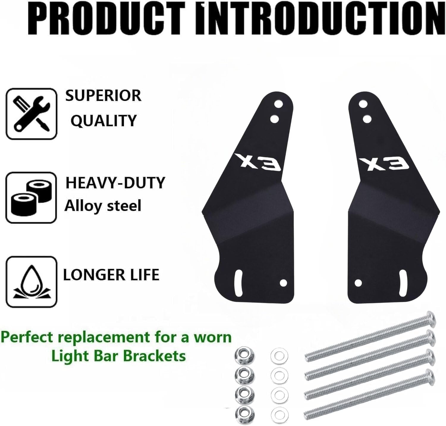 TDZ 50" Inch Light Bar Brackets Mount Kit for Can-am Maverick X3 Curved/Straight LED Light bar 2017 2018 2019 2020 2021 2022 2023
