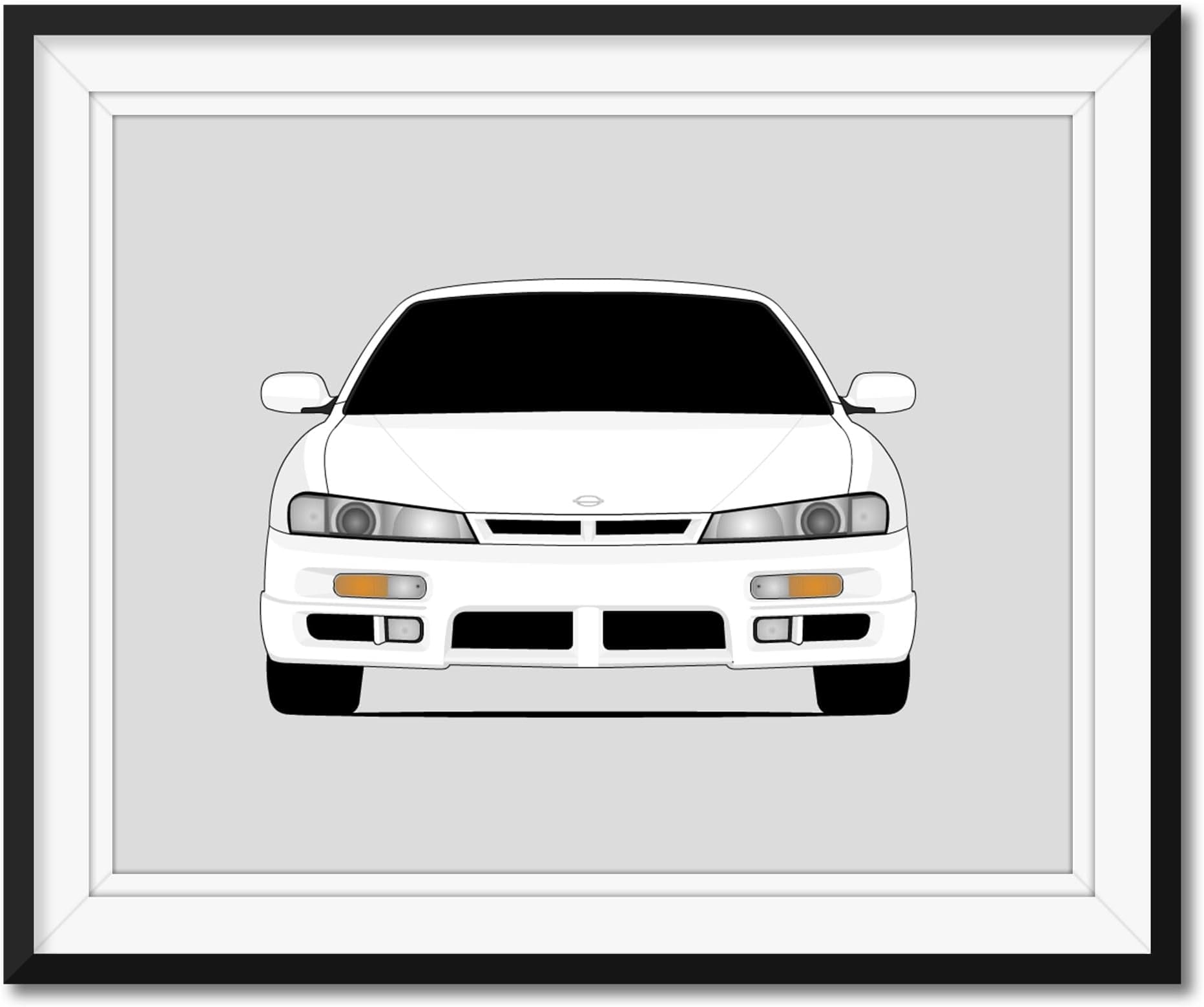 Handmade Poster compatible with Nissan 240SX S14 Kouki (1997-1998) (Facelift) Print Wall Art Decor Lustre A4 (21 x 29.7 cm) (Unframed)