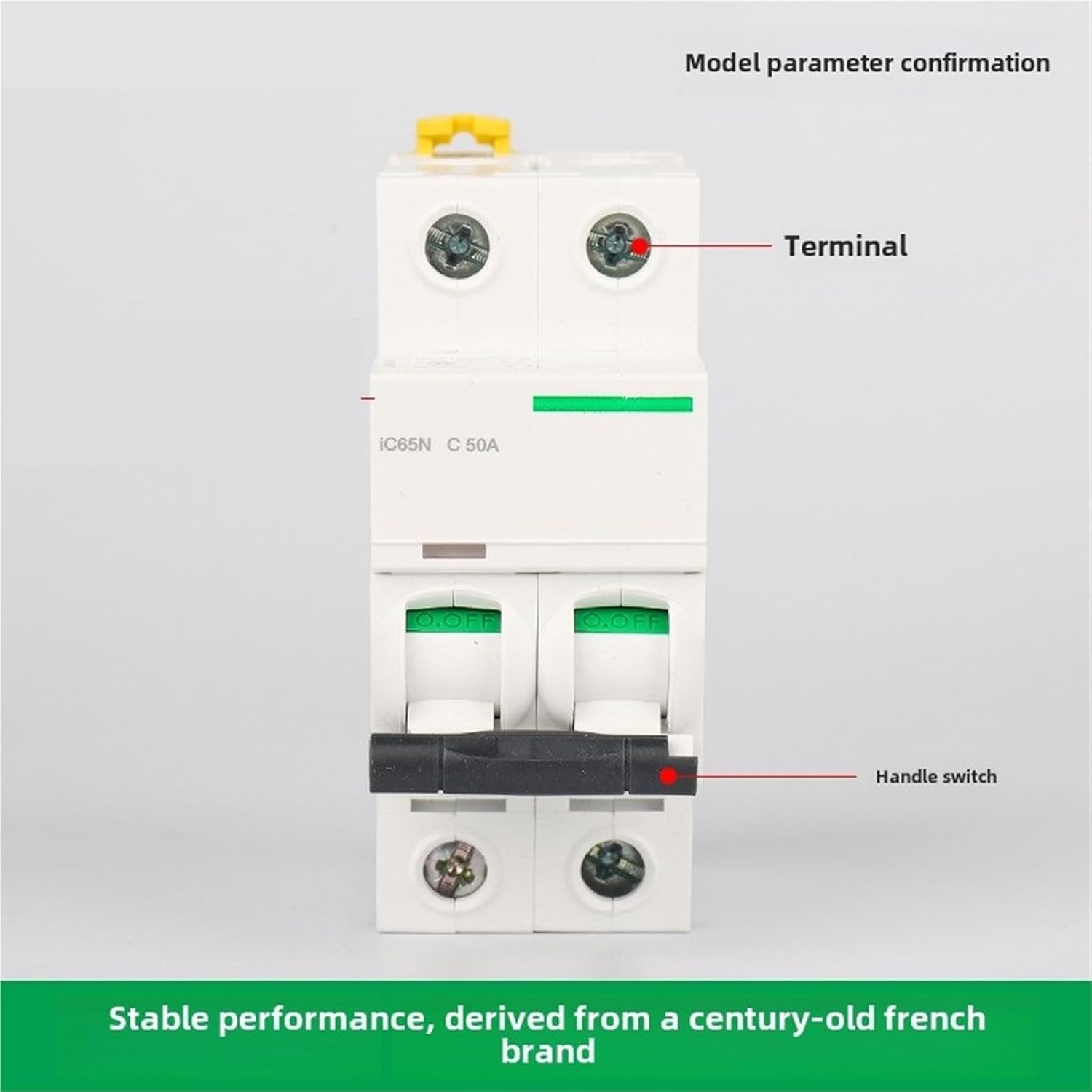 IC65N 1P Miniature Circuit Breaker MCB Air Switch C 1A-63A 2Poles for Electrical Safety and Protection 1Pcs(2P,40A)