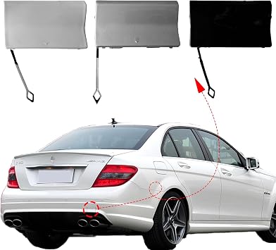 Rear Bumper Tow Hook Cover for Mercedes Benz C Class W204 AMG Line C180 C200 C220 C250 C280 C300 C320 C350 2007 2008 2009 2010 Towing Hook Eye Cap 2048850226 White