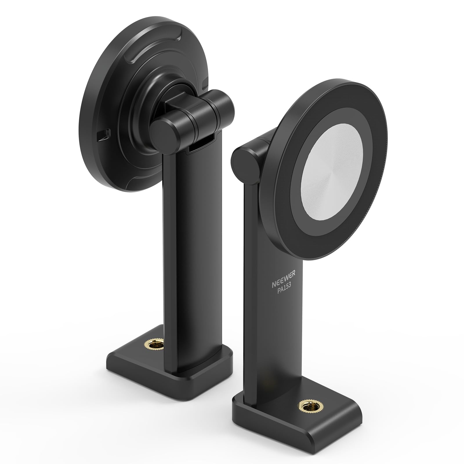 NEEWER Wersja poziomu wejściowego magnetyczny uchwyt na telefon adapter do montażu na statywie, kompaktowy 360° lekki przenośny kompatybilny z MagSafe iPhone Samsung Android do nagrywania wideo, PA153