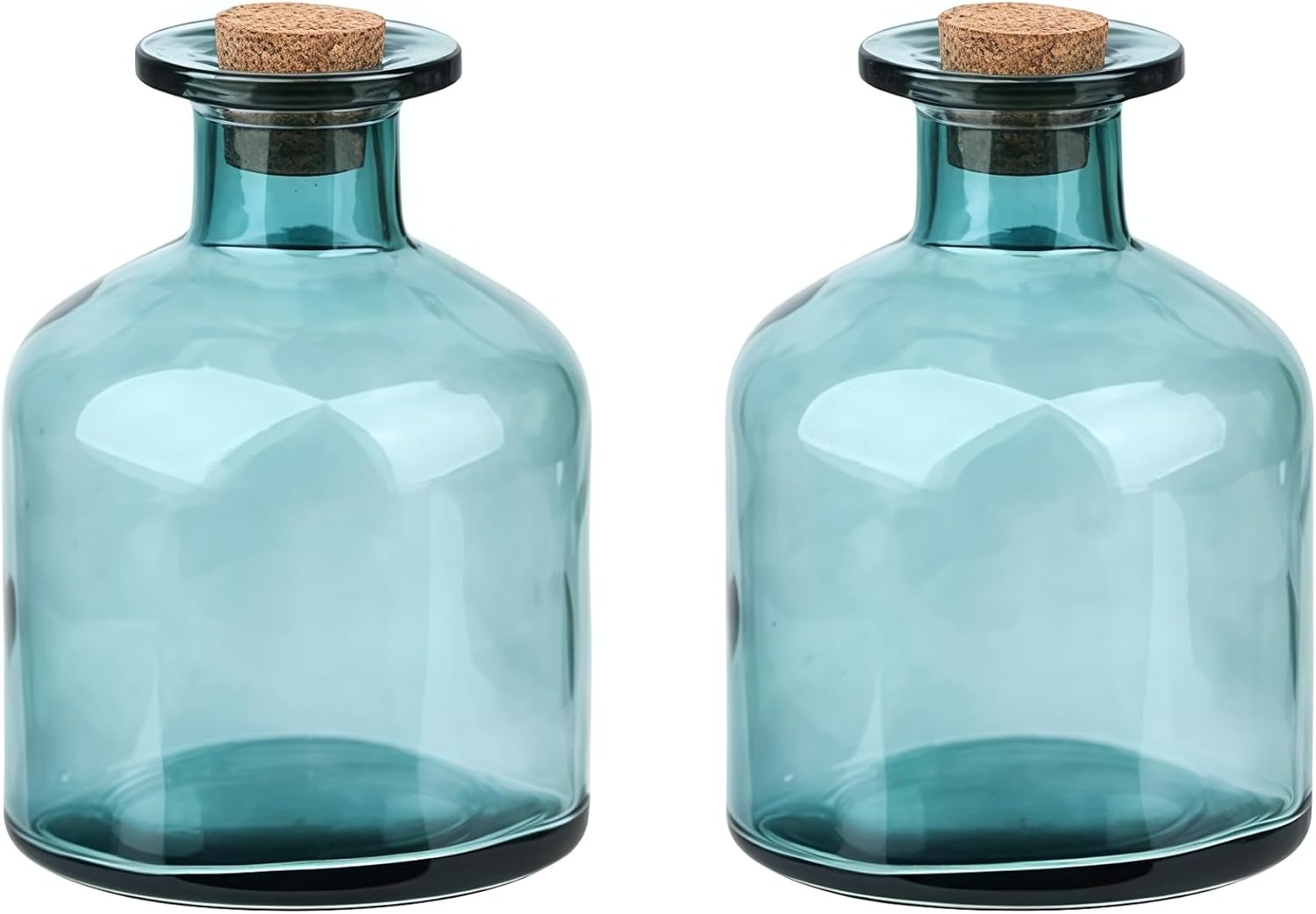 2Pcs Amber Glass Reed Diffuser Bottles,Apothecary Diffuser Decorative Bottles with Cork Lid,Small Flower Bud Vase,Aromatherapy Container for DIY Replacement Diffuser,Reed Sticks,Crafts Decor
