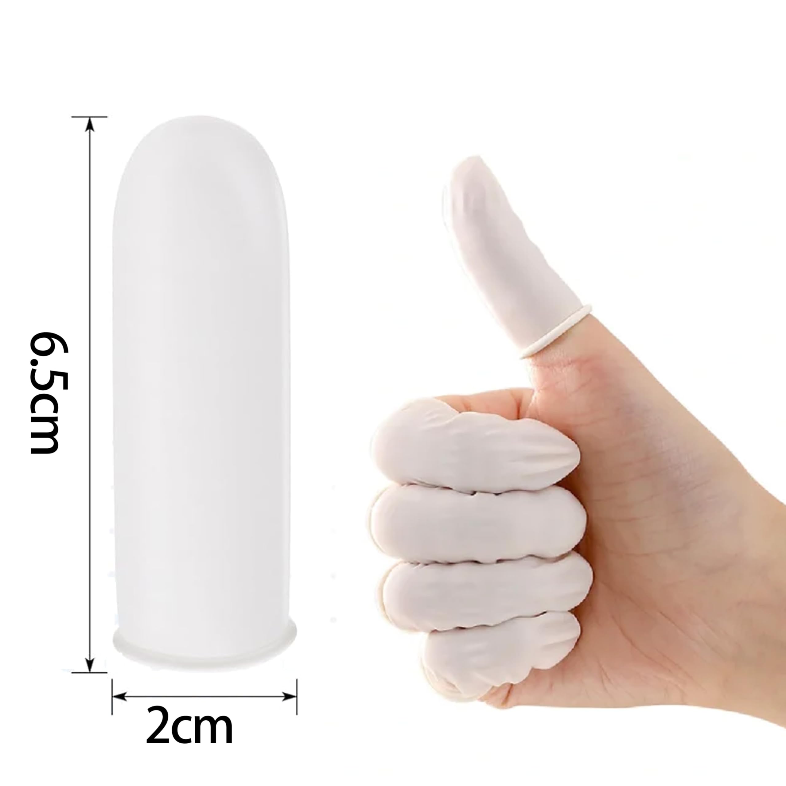 NIYATA 100Pcs Doigtier Silicone pour Doigt,Doigtiers Roulés en Latex,6.5CM Protege Doigt Antidérapant,Protège Doigt Médical,Résistant à l'eau et à l'huile