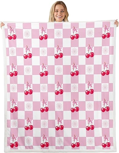 Miniatura 55 de Manfei Pink Flower Throw Blanket Watercolor Floral Leaves Print Fleece Blanket Plants Wildflower Cozy Throws for Bed Couch Sofa,Kids Boys Girls Room