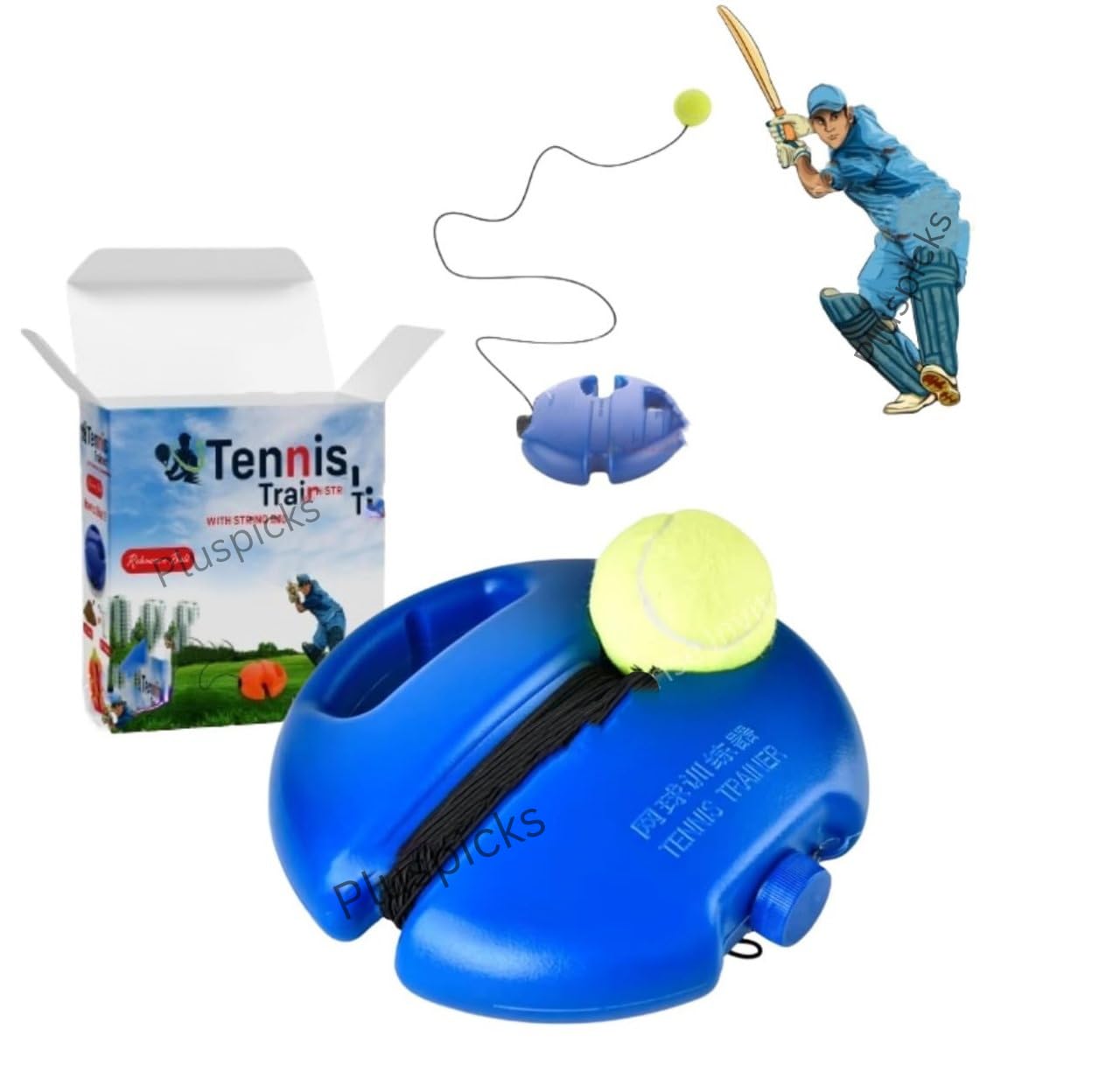 Pluspicks Tennis Trainer Rebound Ball with String Solo Tennis Trainer Set Self Tennis Practice Ball with String Cricket Trainer Rebound Ball with Rope (Multicolor) (No Racket Included) (Style-2) (B0D6NBLLLH) Amazon Price History, Amazon Price Tracker