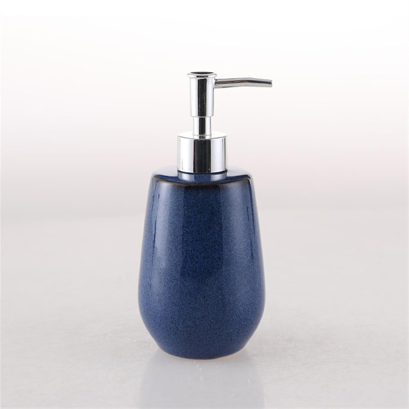 Seifenspender für Badezimmer, blauer Seifenspender für Lotion, Spülmaschine, Shampoo, Keramik-Seifenpumpe für Küche, Bad, Spenderflasche (380 ml / 12,85 oz)