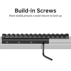 Bontok Dovetail to Picatinny Rail Adapter, 11mm Dovetail to 21mm Upgraded Build-in Locking Screws Picatinny Rail Low Profile Scope Mount Converter Base 3/8 to 7/8 Converter-14 Slots-Black-(1 Pack)