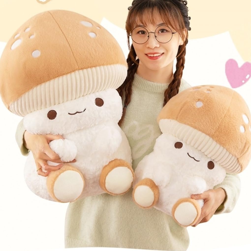 Fungo gigante di peluche realizzato in morbido tessuto per festival, celebrazioni e luoghi di intrattenimento. Fungo di peluche lavabile in lavatrice, di funghi, 55 cm-1.48 kg