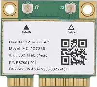 Placa de rede PCIE, mini PCI E Gigabit cartão Ethernet de banda dupla para Bluetooth 4.2 WiFi sem fio MC AC7265 suporta desktops, notebooks com chassi pequeno