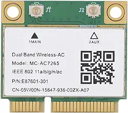 Placa de rede PCIE, mini PCI E Gigabit cartão Ethernet de banda dupla para Bluetooth 4.2 WiFi sem fio MC AC7265 suporta desktops, notebooks com chassi pequeno