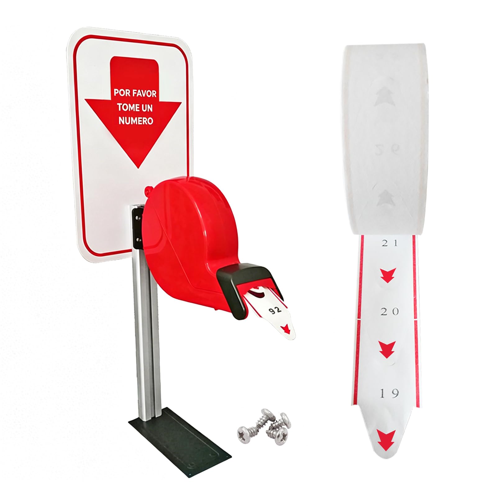 KOQICALL 2 Digit Take a Number System Ticket Dispenser with Counter Stand and 1 Roll Queue Ticket 2000 Tickets for Queue Call System (K-T-2-ES)