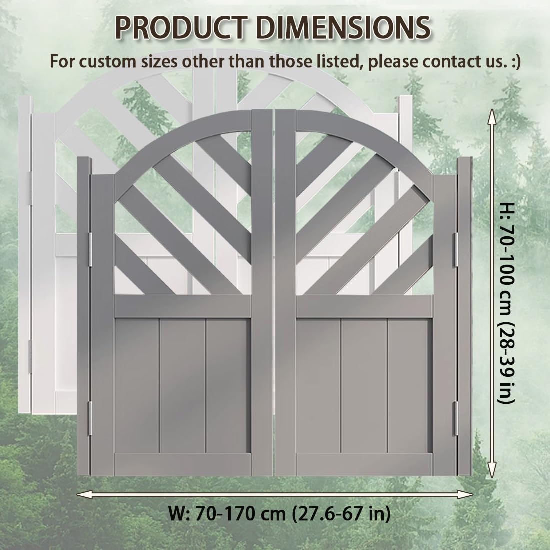 Porte a battente in legno di pino, stile saloon a mezza vita, con cerniere a chiusura automatica e ferramenta, per cucina, bar, corridoio, porta divisoria interna, finitura bianca, 90 x 100 cm