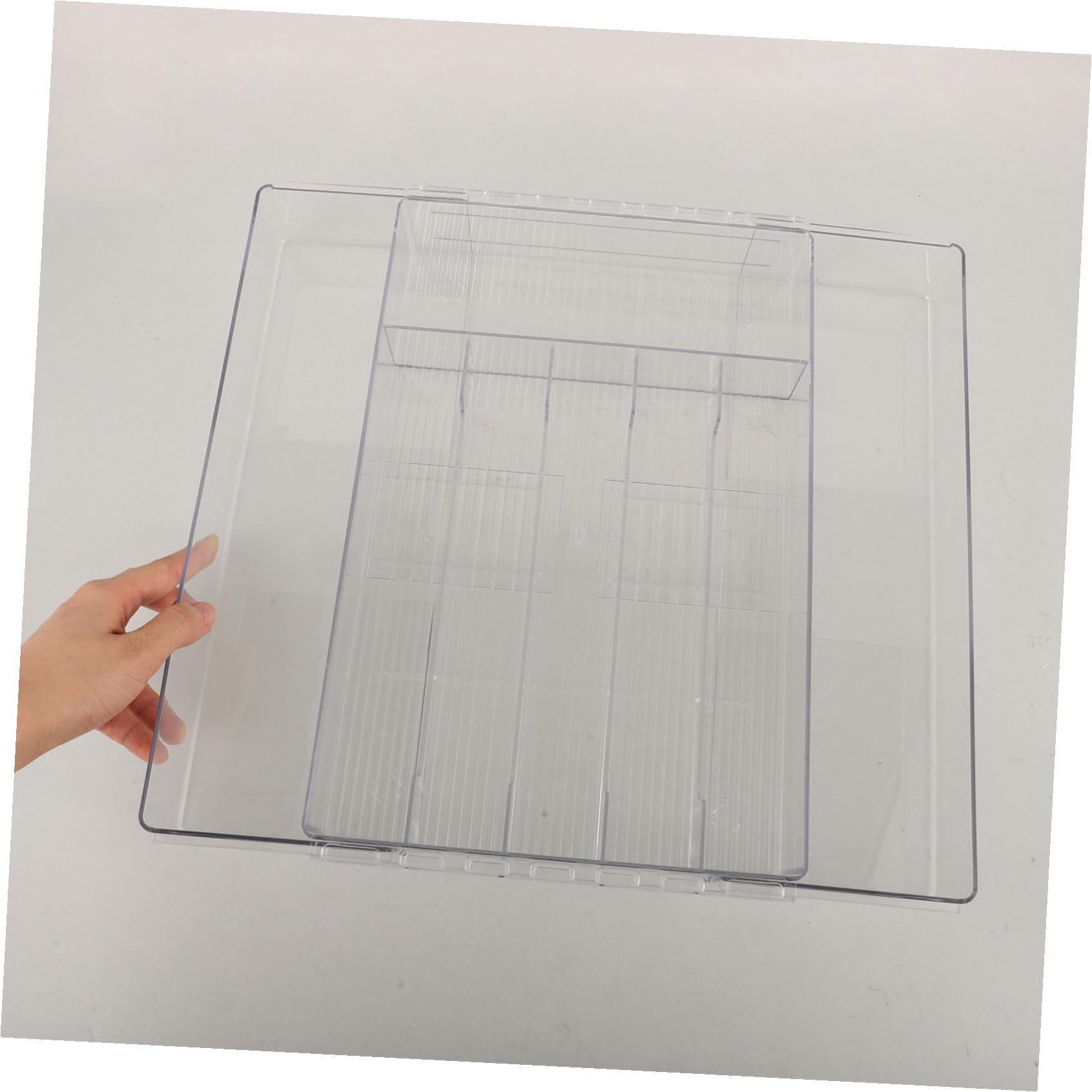 FRCOLOR Erweiterbarer Besteckkasten Bruchsicherer Küchenutensilienhalter aus Acryl und Besteckaufbewahrung mit Mehreren Fächern für Schubladen im Haushalt