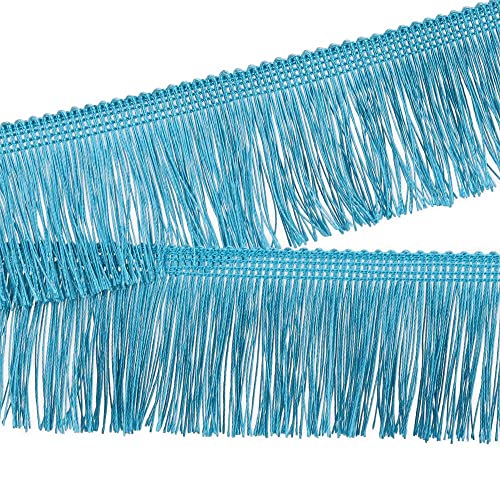 Fringe Trim Tassel Lace 2.5Inch Width 5 Yards Long For Clothes Accessories Latin Wedding Dress And Diy Lamp Shade Decoration (Lake Blue, 2.5Inch) #TOP4