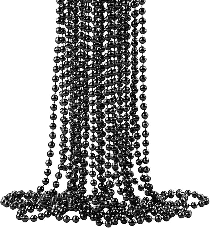 UKDD® 10m Long Christmas Bead Chain - Christmas Shiny Bead Garlands - Christmas tree Decorations (Black), 10meter long 8mm Thickness - Image 3